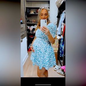 Love Shack Fancy - this is not a maternity dress. Floral skater dress.